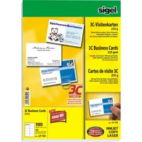 Sigel Visitenkarten 225 g/m2 satiniert hochweiß