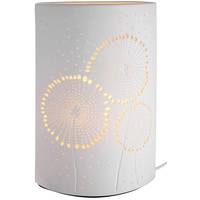 Gilde Deko Lampe Tischlame aus Porzellan - Ellipse „Pusteblume“,