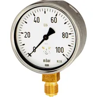 Riegler Kapselfedermanometer, G 1/4 radial unten, -100 / 0