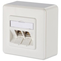 Metz BTR NETCOM Anschlussdose, Cat.6A 2xRJ45,AP,rws TN E-DATmod-2AP-rws