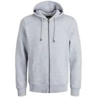 JACK & JONES Star Basic Reißverschlusspullover Light Grey Melange