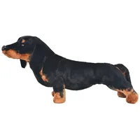 VidaXL Plüschtier Hund Dackel Stehend Plüsch Schwarz XXL
