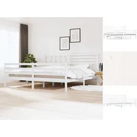 VidaXL Massivholzbett Weiß 200x200 cm