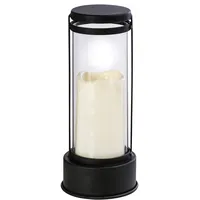 Dehner Grablaterne mit LED-Beleuchtung, Ø 12 cm, Höhe 27
