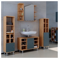 Vicco Midischrank Fynn Grün/Goldkraft Eiche 30 x 131 cm