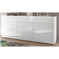 Furn.design Sideboard weiß Hochglanz und Stone Design grau Kommode