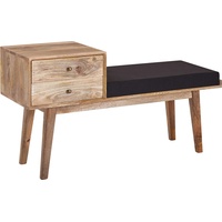 FineBuy Flurbank Stoff Holz Massiv 120 cm Polsterbank Stauraum