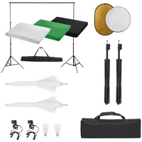 VidaXL Fotostudio-Set mit Beleuchtung, Hintergrund und Reflektor