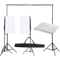 VidaXL Fotostudio-Set mit Beleuchtung und Hintergrund