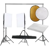 VidaXL Fotostudio-Set mit Beleuchtung, Hintergrund und Reflektor