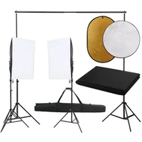 VidaXL Fotostudio-Set mit Beleuchtung, Hintergrund und Reflektor