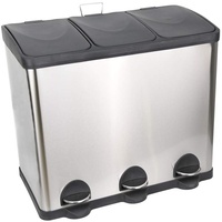 Ribelli Mülleimer, 3 x 20L, silber, 64,5x41x57cm - Silber