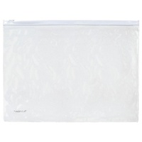 FolderSys Foldersys, Kleinkrambeutel 40413-10, B5, transparent/weiß, mit Gleitverschluss