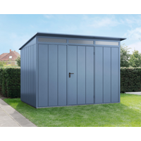 EcoStar Gerätehaus Elegant-P Typ 3 taubenblau 312,7 x 283,4