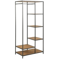 Actona Garderobe Schwarz, Wildeiche 77x165x45 cm