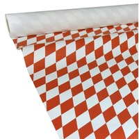 JUNOPAX Papiertischdecke 50m x 0,75m, Raute rot-weiß