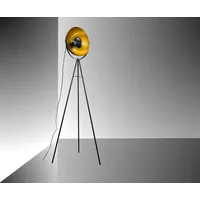 Trango Tripod Vintage Stehleuchte schwarz-gold inkl. 1x 4 Watt