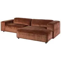 Massivmoebel24 Ecksofa 279x164x69 Cord kupfer VALENCIA