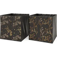 Vicco Faltbox Aufbewahrungsbox Regalbox Schwarz Gold Floral 2 Hartkarton