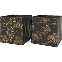 Vicco Faltbox Aufbewahrungsbox Regalbox Schwarz Gold Floral 1 Hartkarton