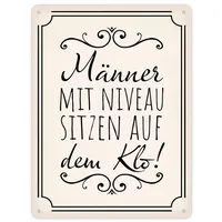 Speecheese Männer mit Niveau sitzen auf dem Klo Metallschild