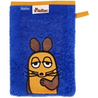 Playshoes Frottee-Waschhandschuh DIE Maus, 11-Marine, 15x20 cm