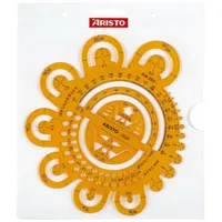 ARISTO Massstab, Abrundungsschablone Radien/Symbole 162x162mm 1,5mm transparent gelb,