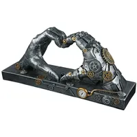 Gilde Skulptur Steampunk Hand" Herzform antik silberfarben