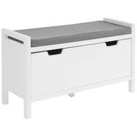 SoBuy FSR97-W Sitzbank mit Sitzkissen Schuhbank mit Stauraum Schuhregal