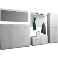 Germania Garderoben-Set »GW-Adana«, Weiß, 5-teilig, 319x197x36 cm, Garderobe, Garderoben-Sets