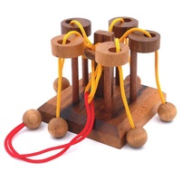 Rombol Karussell-Puzzle, Seil-Puzzle mit Pfiff, Geduldspiel aus Holz