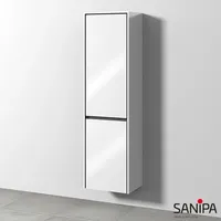 Sanipa TwigaGlas Hochschrank mit 1 Tür und 1 Wäschekippe,