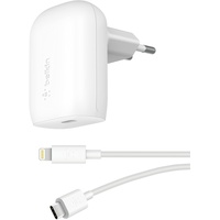Belkin BoostCharge USB-C-PD 3.0-PPS-Ladegerät 30W mit USB-C/Lightning-Kabel weiß