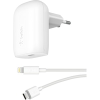 Belkin BoostCharge USB-C-PD 3.0-PPS-Ladegerät 30W mit USB-C/Lightning-Kabel weiß (WCA005vf1MWH-B5)