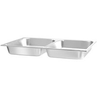 HENDI Lebensmittelpfanne, Zweigeteilt mit jeweils 3,75L, Speisepfanne, GN 1/1,
