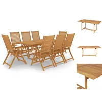 VidaXL Garten-Essgruppe 9-tlg. Braun