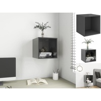 VidaXL Regal Wandschrank Hochglanz-Grau 37x37x37 cm Holzwerkstoff