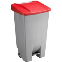 Helit Mülleimer 120,0 l grau, rot