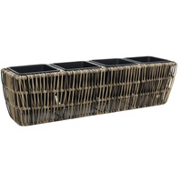 Trendline Polyrattan Pflanztopf mit 4 Einsätzen 57 x 16