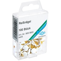 Wedo Reißnägel kunststoffüberzogen, weiß,