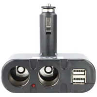 AccuCell KFZ-Adapter Verteiler Zigarettenanzünder Stecker auf 2x Kupplung +