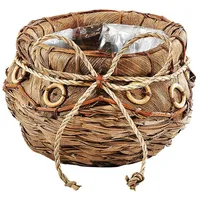 Kobolo Blumentopf Pflanzschale - Kokosblatt - Braun - 35x22