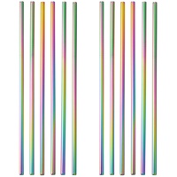 Gräwe Strohhalme, 12er Set, silberne Trinkhalme aus Edelstahl, spülmaschinengeeignet,