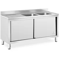 Royal Catering Spülenschrank - 2 Becken - - Edelstahl