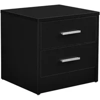 [en.casa] Nachttisch Schwarz Holzwerkstoff, 38x37x34 cm, Schlafzimmer, Nachttische