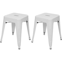 MCW Hocker Metall Weiß