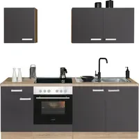 OPTIFIT Küchenzeile Leer 210 cm grau