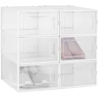 Navaris Schuhbox Set Schuhkarton Schuhkasten Aufbewahrung - transparente Seiten