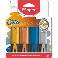 Maped FLUO PEPS METALLIC GLITTER Textmarker farbsortiert, 4 St.