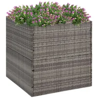VidaXL Pflanzkübel Grau 80x80x80 cm Poly Rattan